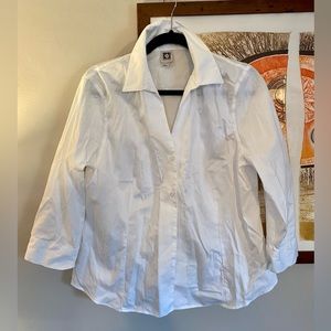 Anne Klein white button down blouse